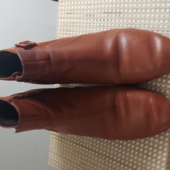 Cole Haan Sylvia Leather Suede Kitten Heel Zip Ankle Booties Boots Sz 10 - Picture 8 of 11